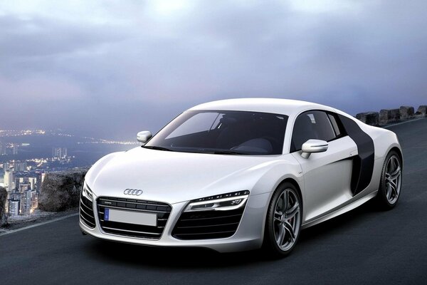 White Audi car is a beautiful sports car