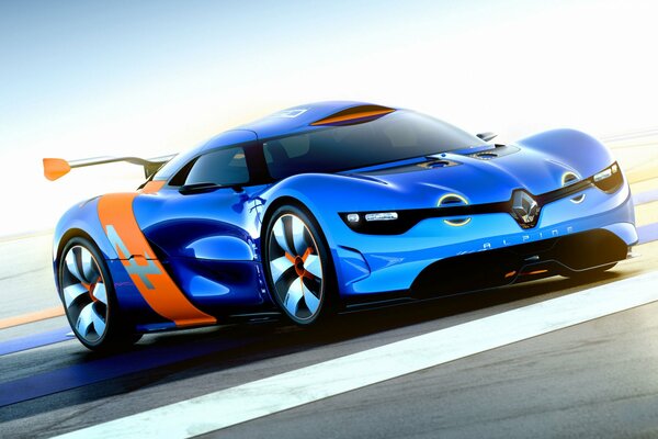 Автомобиль синий renault, alpine