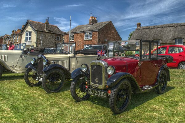 English retro cars on the Isle of Wight