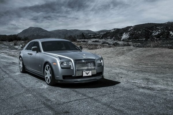 Ghost car, silver rolls royce