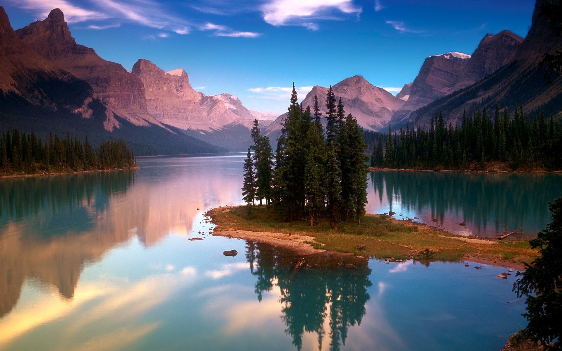 lac arbres montagnes