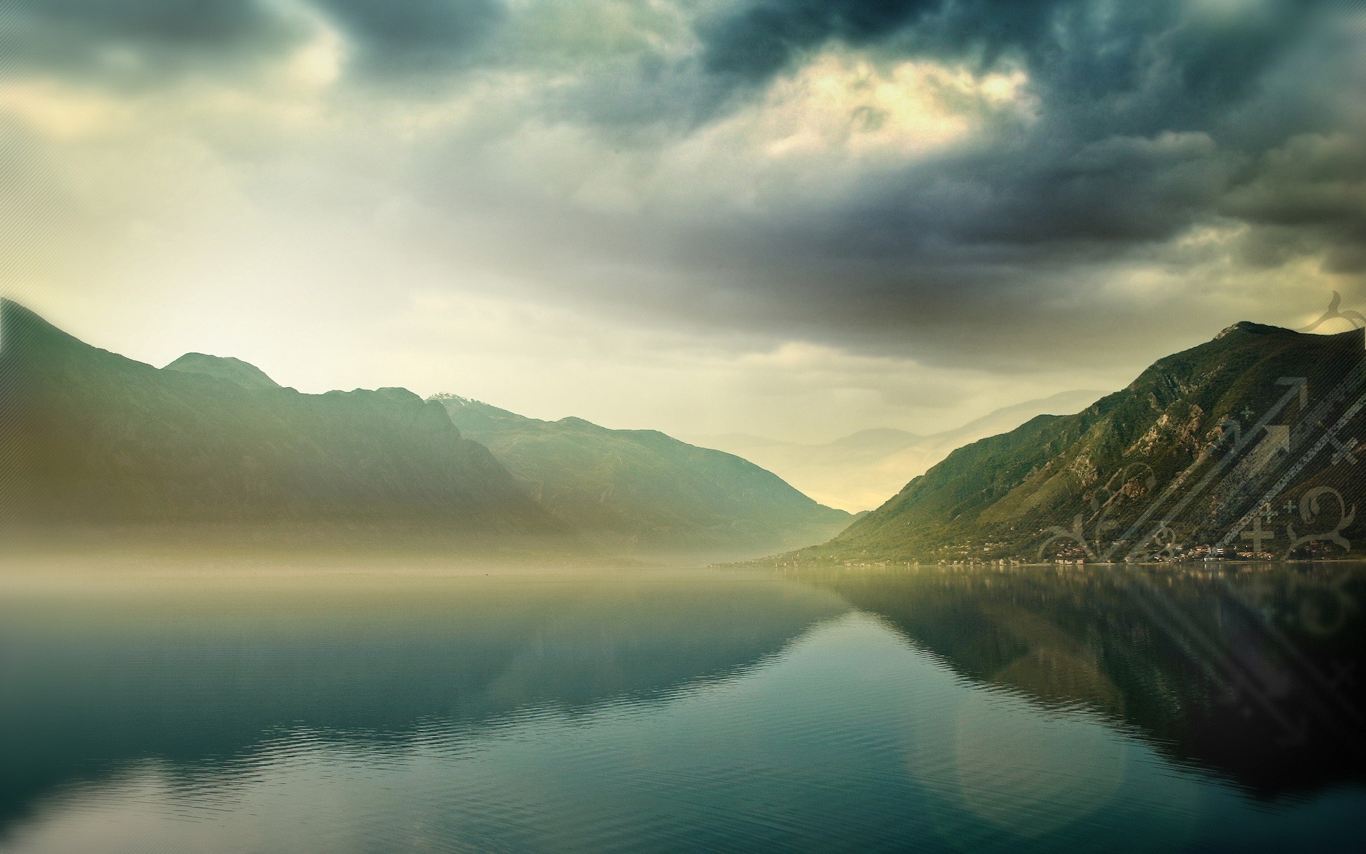 lago agua nubes montañas tratamiento