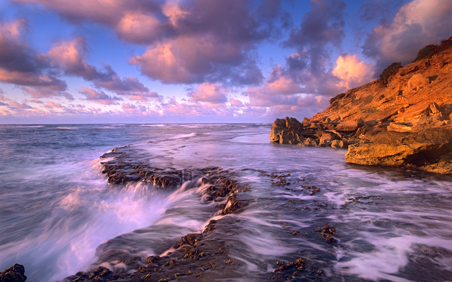 windows 7 sieben wasser steine wolken