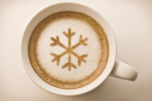 Gorący Płatek śniegu w zimnej kawie