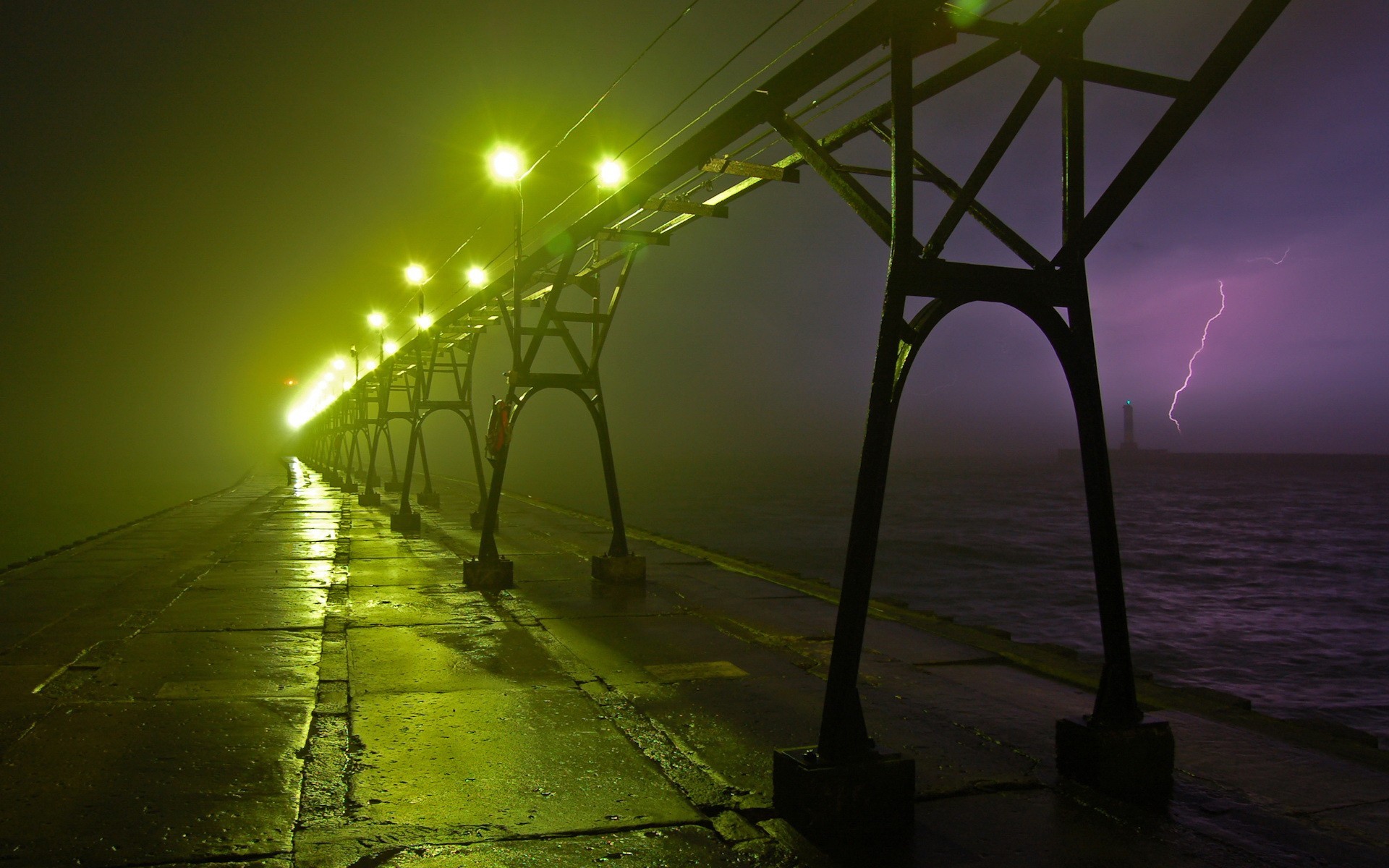 bridge lighting lights lightning night