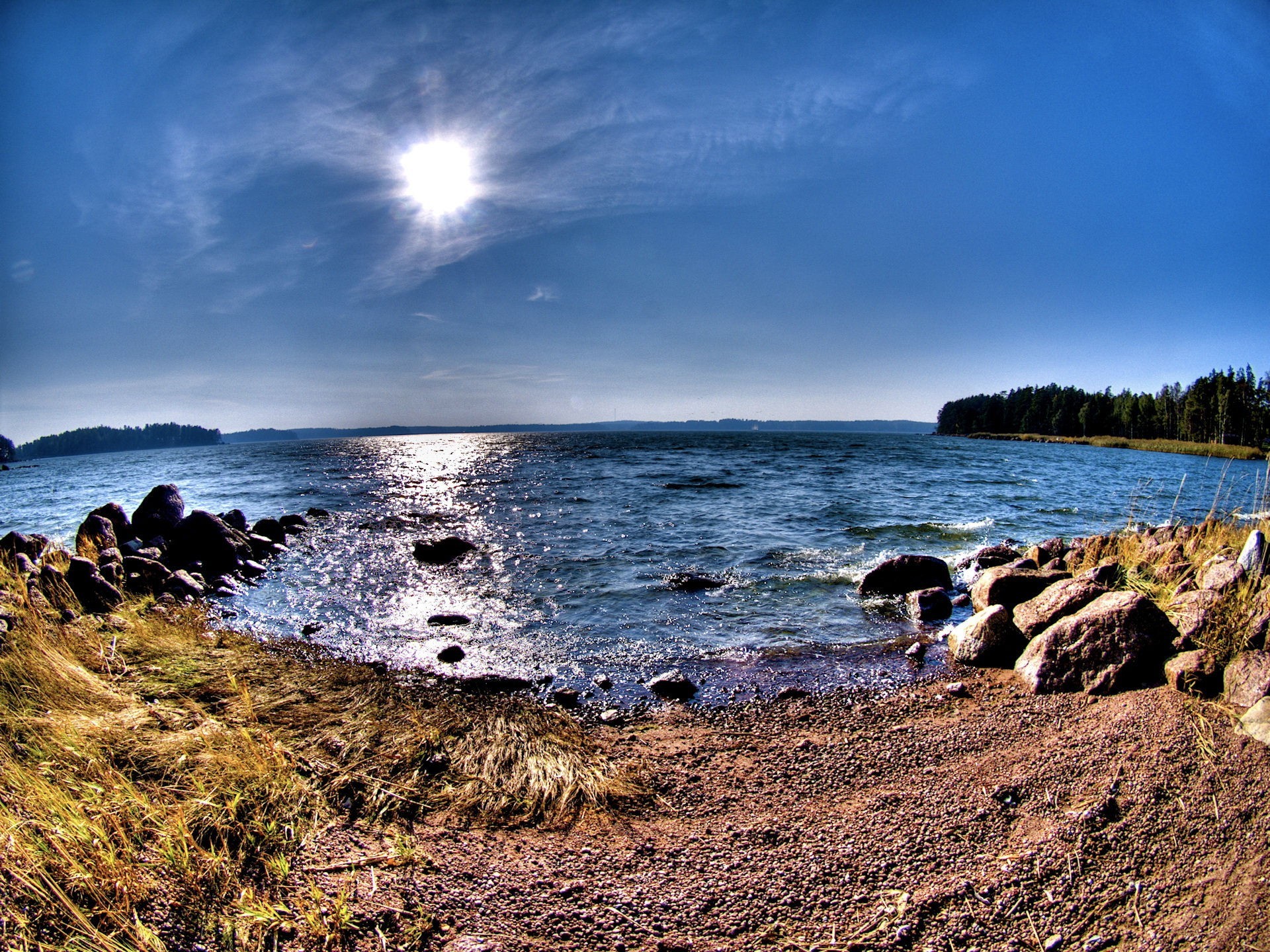 beach water panorama lake