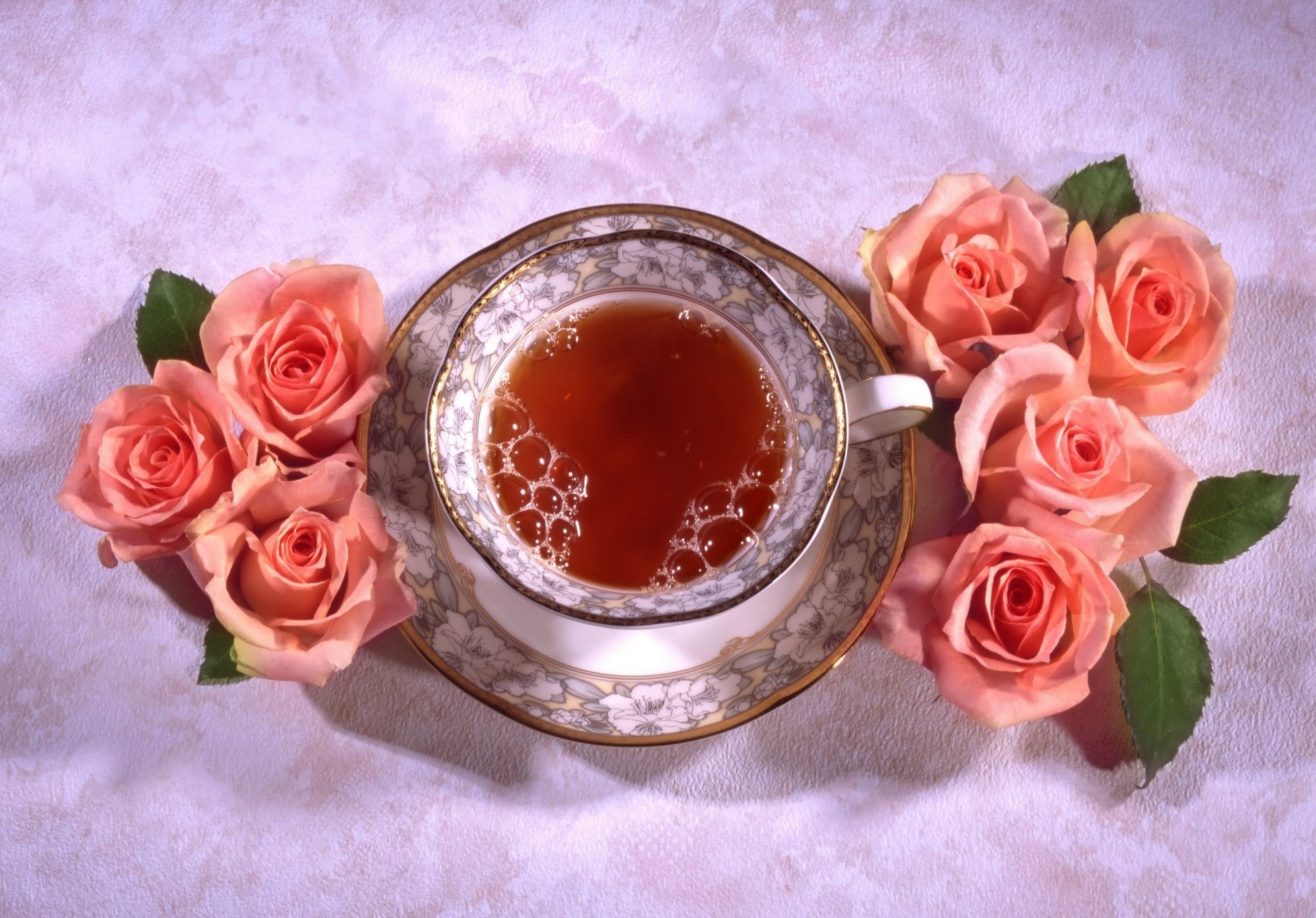 tea flower plate cup