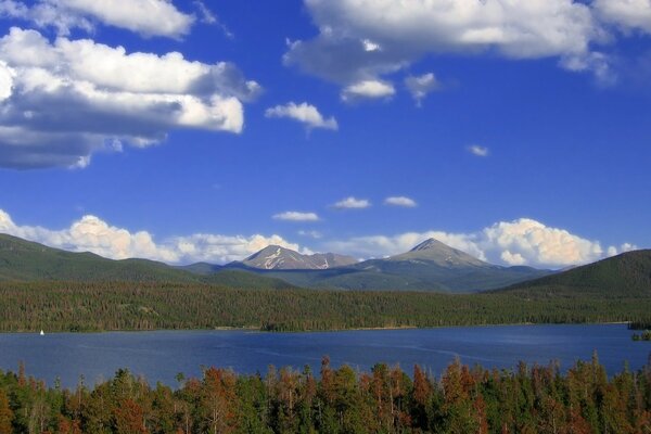 Lake mountains beautiful fragments