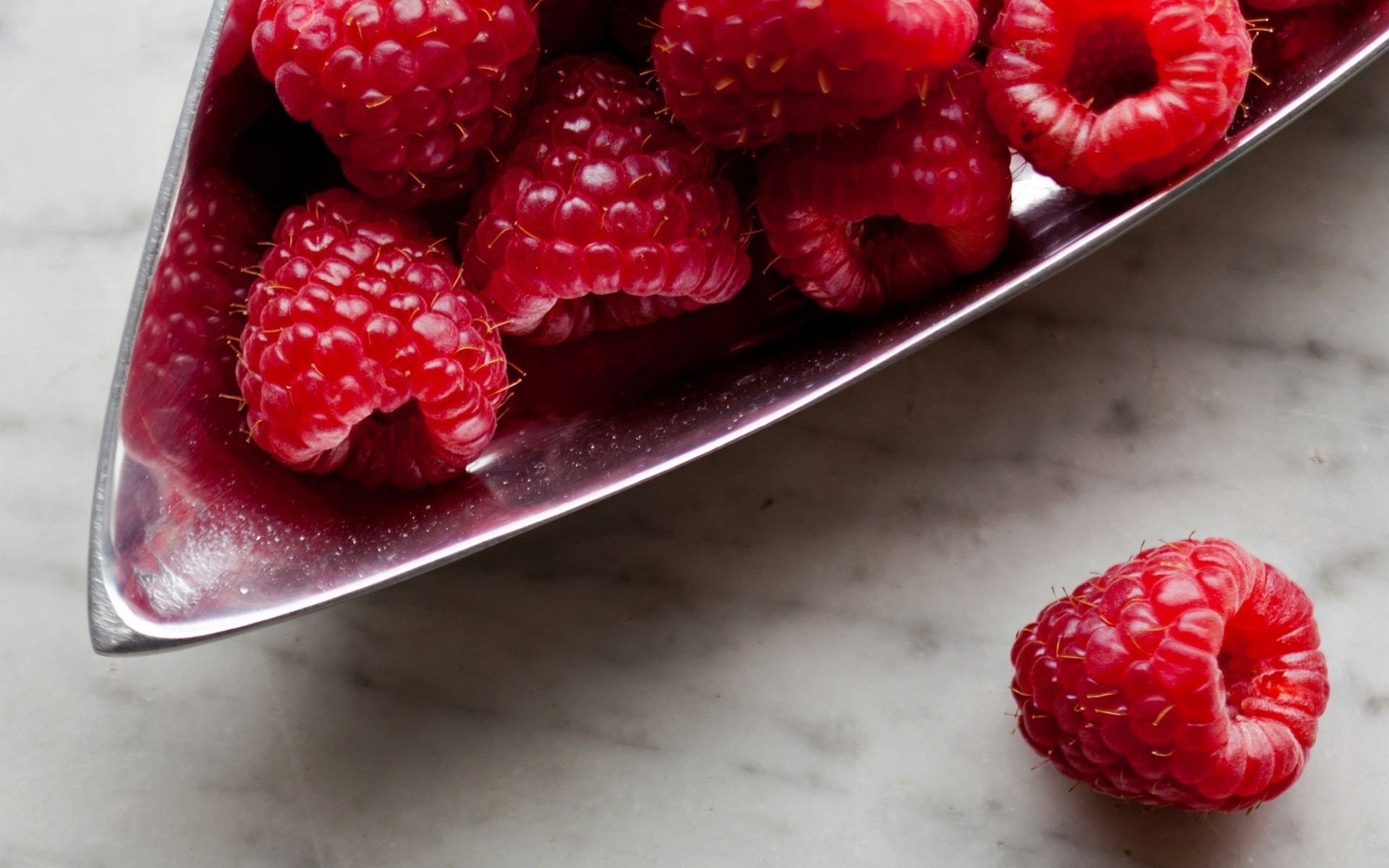 metal raspberry red berry dish the angle