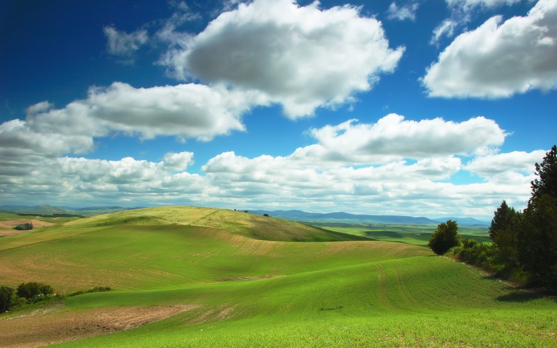 feld wolken hügel himmel