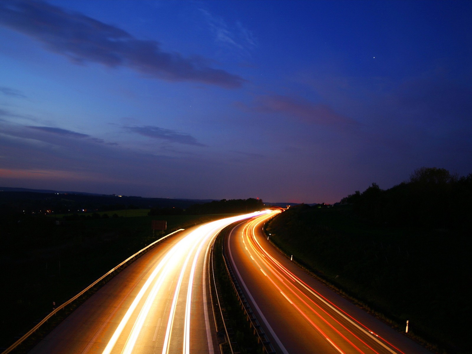 route soirée lumière