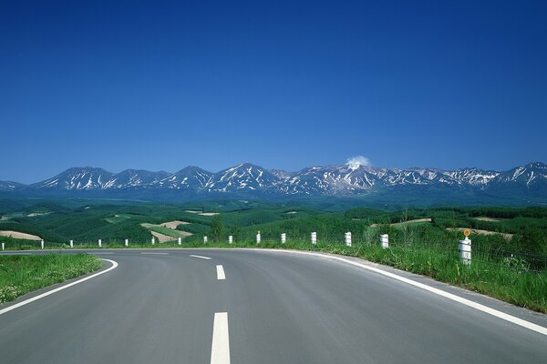 Beautiful road to the mountains