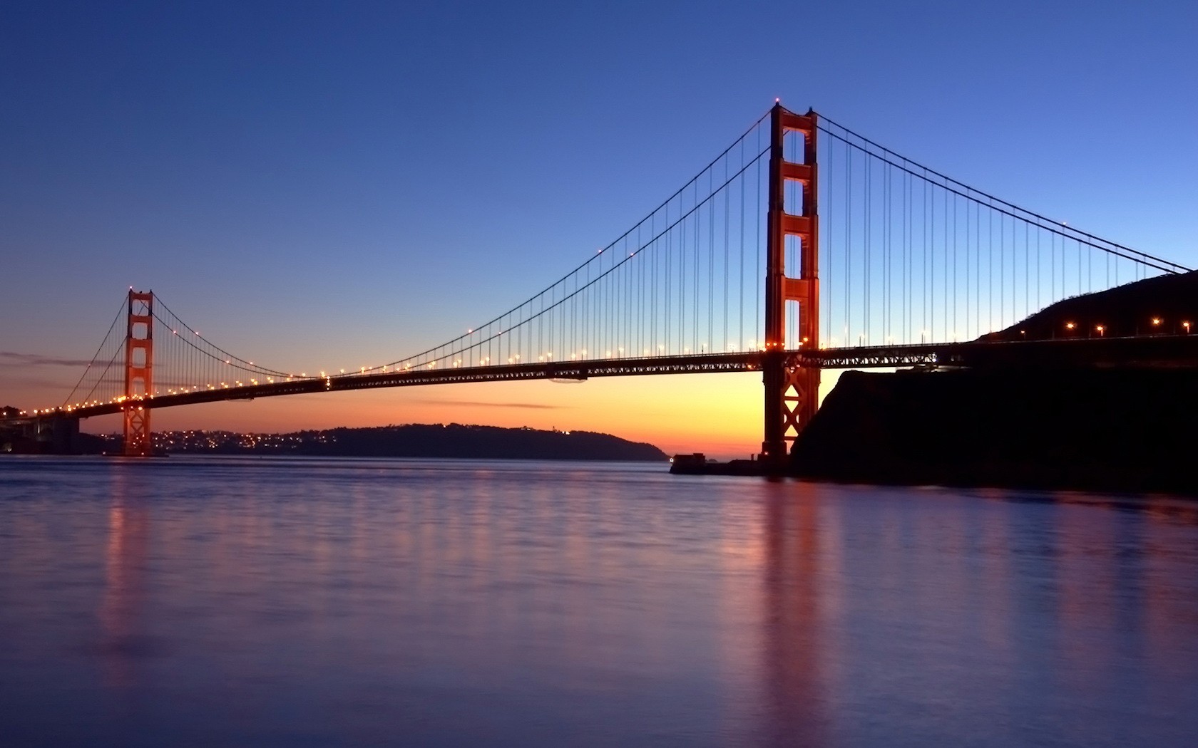 brücke abend lichter goldenes tor san francisco