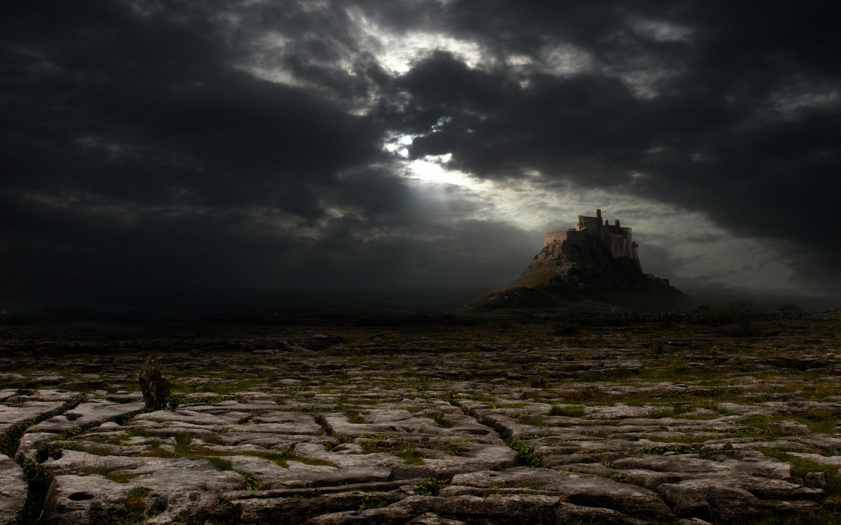 desierto nubes oscuridad castillo