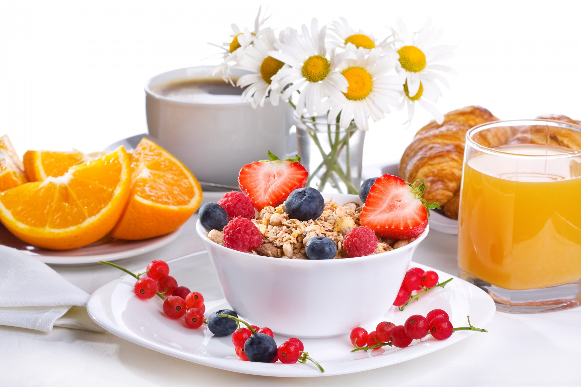 breakfast fruits food flower coffee