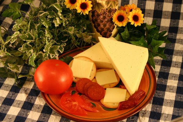 Fond d écran fromage et tomates