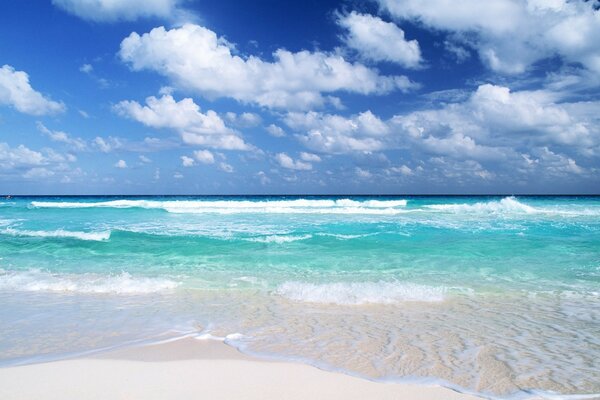 Azure waves and white sand