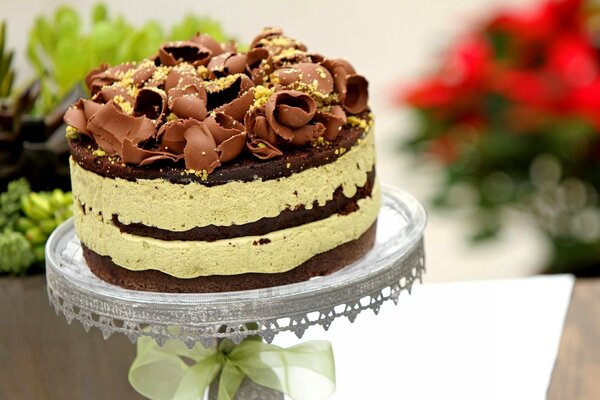 Sweet cake. Chocolate dessert