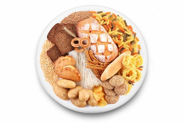 White plate with bakery products