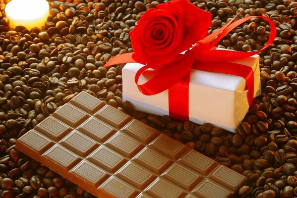 Café au chocolat et coffret cadeau