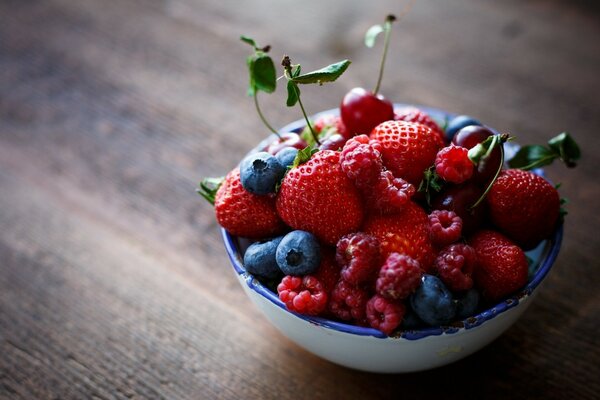 Schüssel mit frischen Sommerbeeren