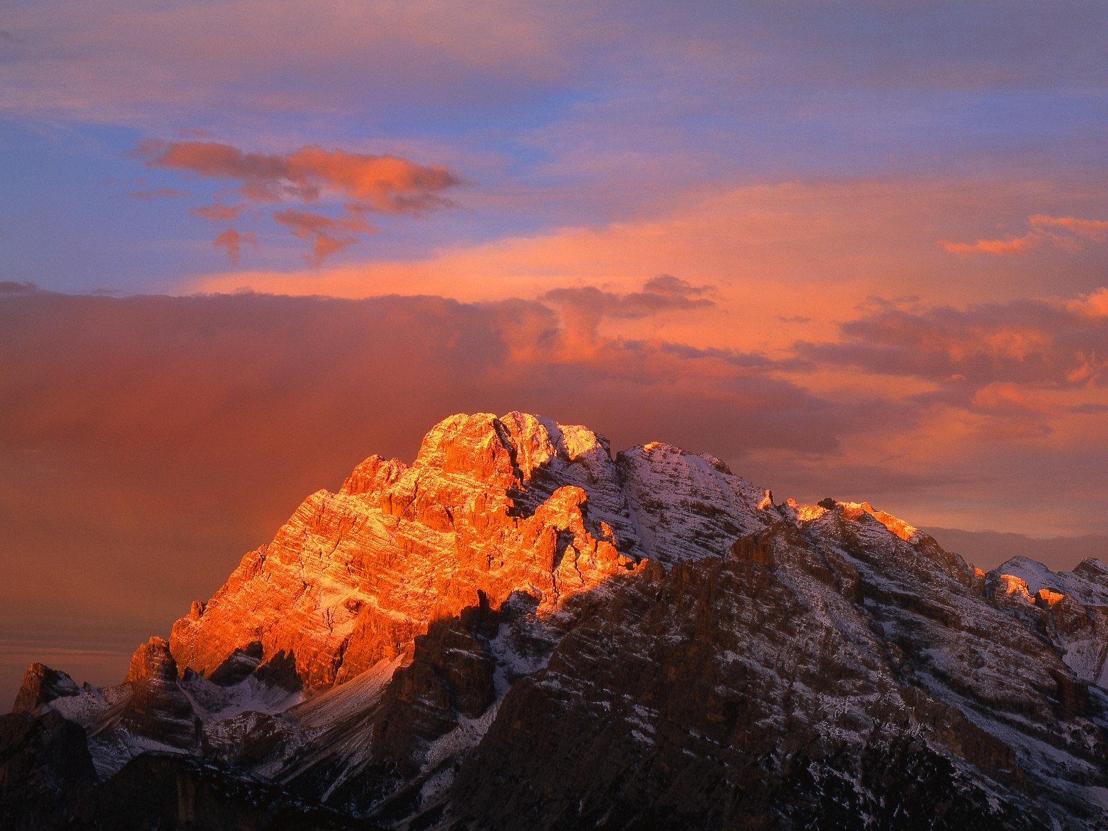 berge sonnenuntergang rot