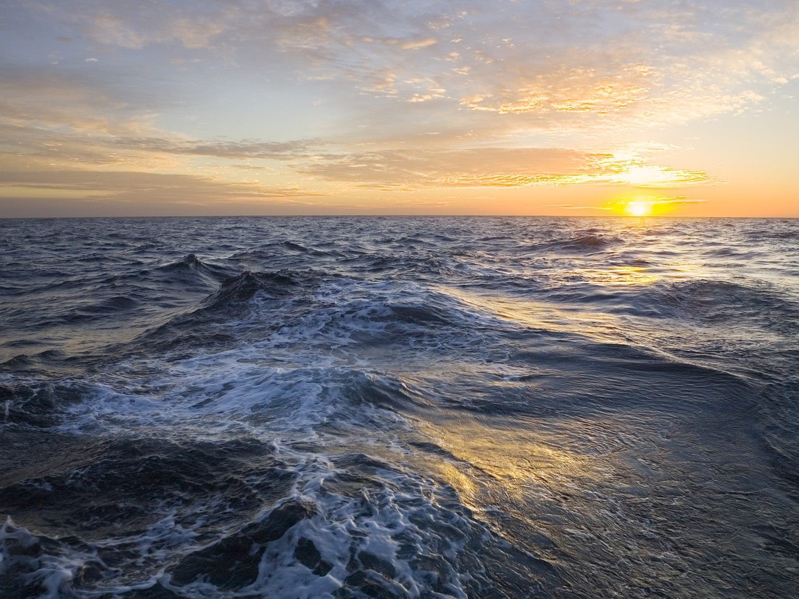 meer wellen wolken sonne horizont