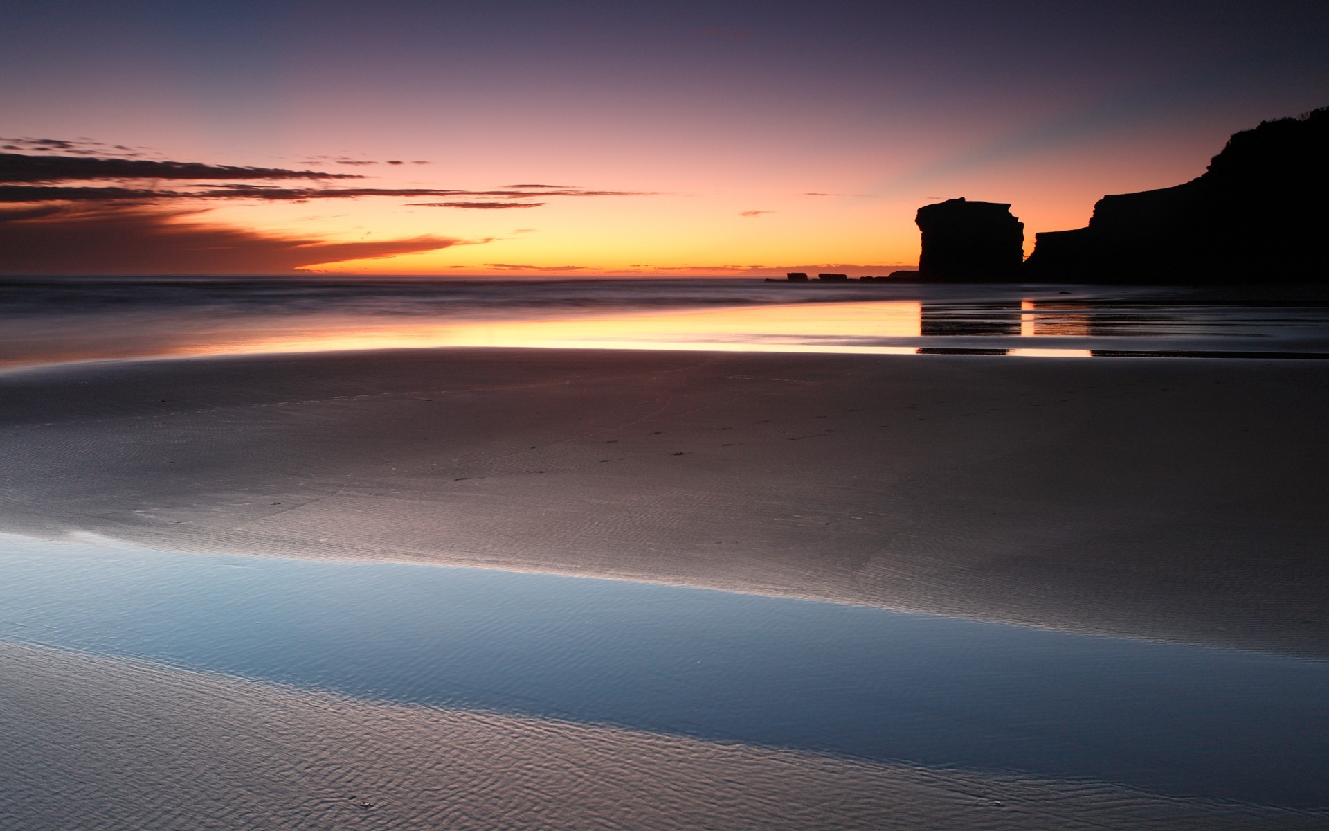 beach water sunset