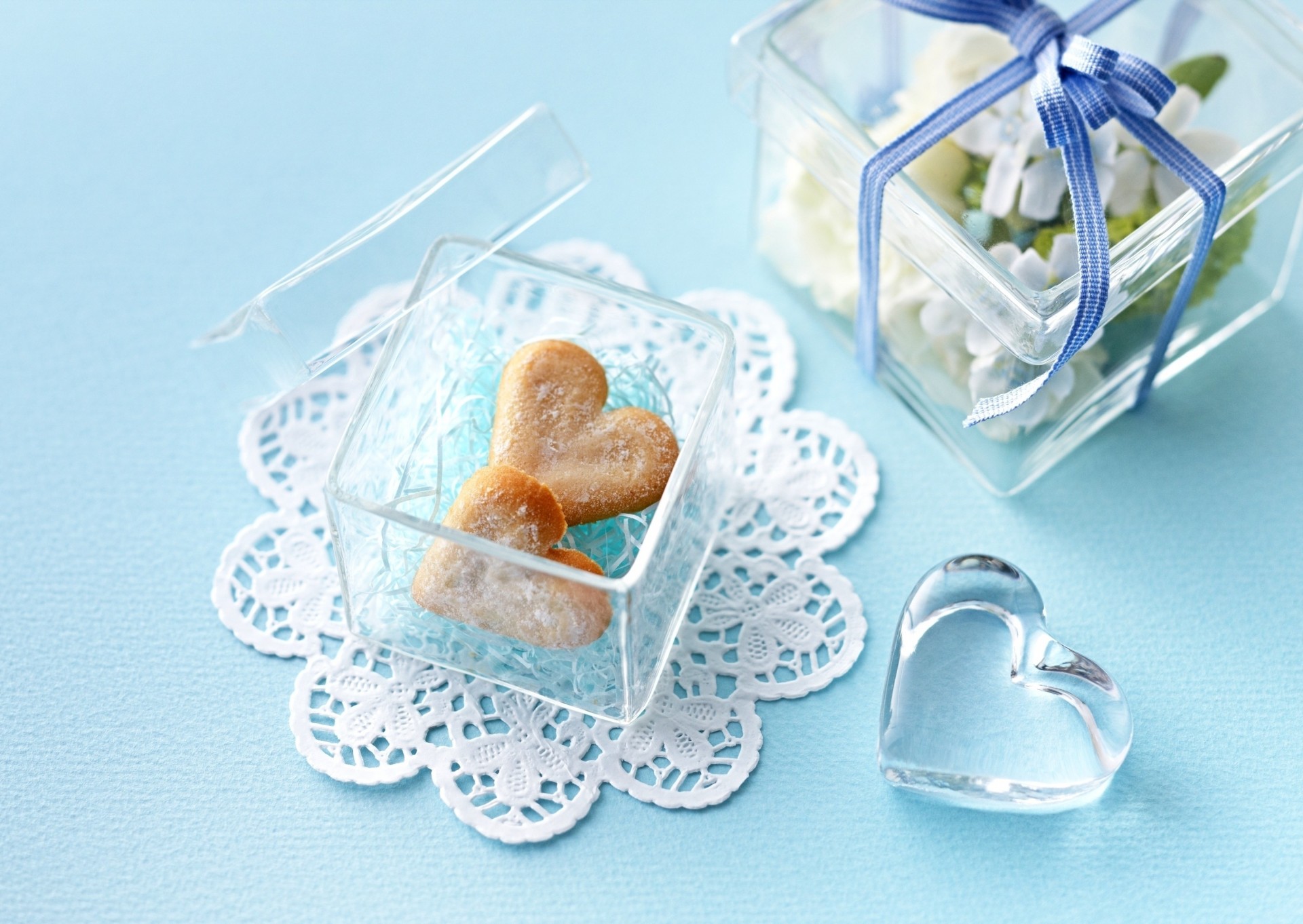 coeurs coeur biscuit boîte cadeau transparent