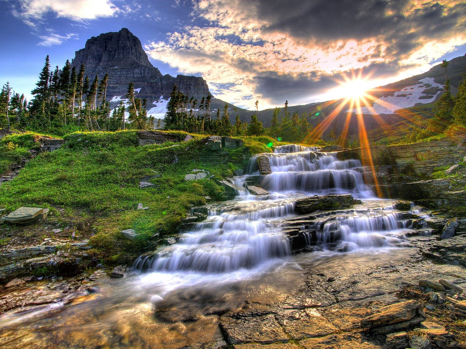 montana sunset mountain river