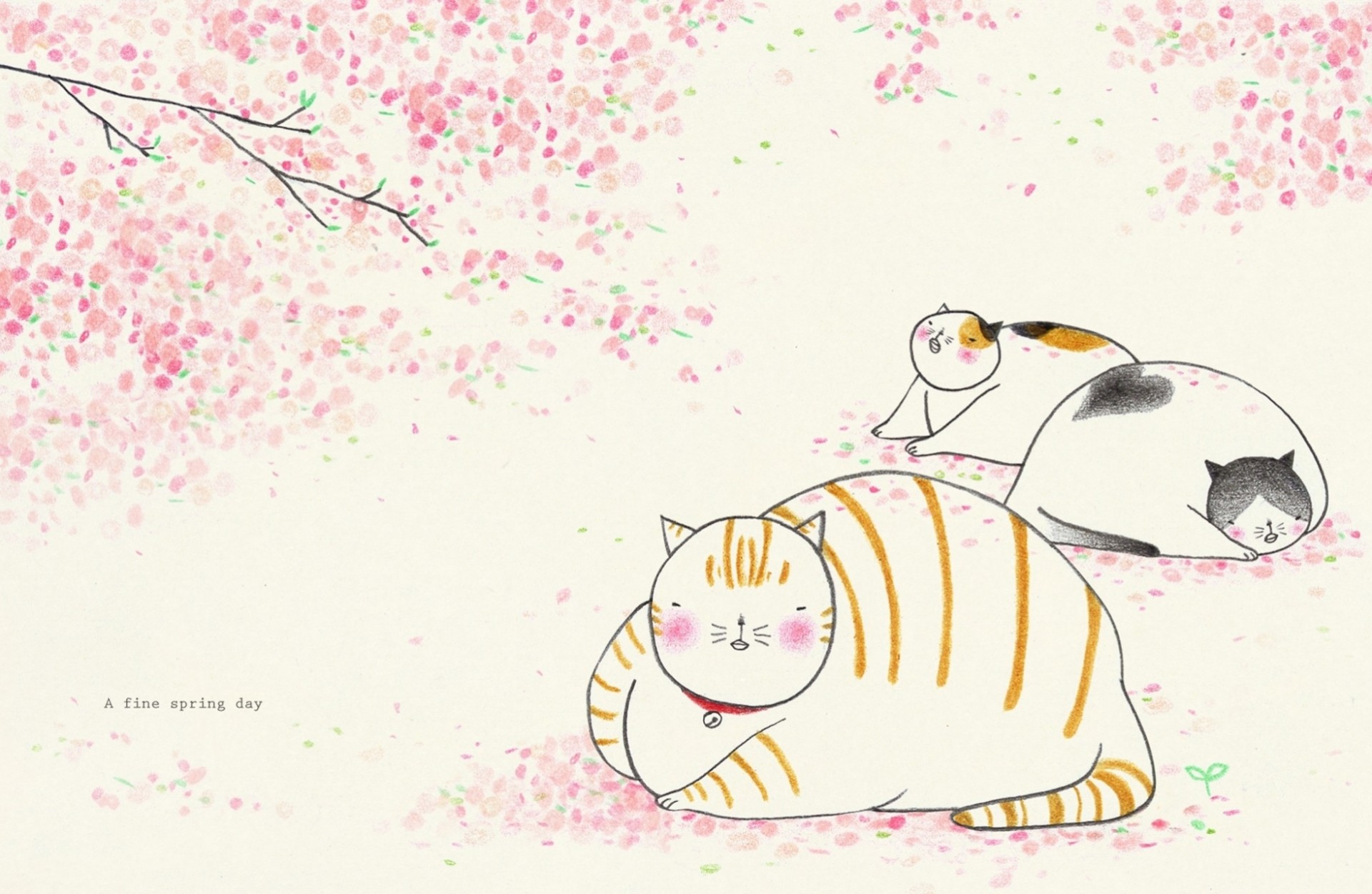 illustrato gatto animale primavera fiore