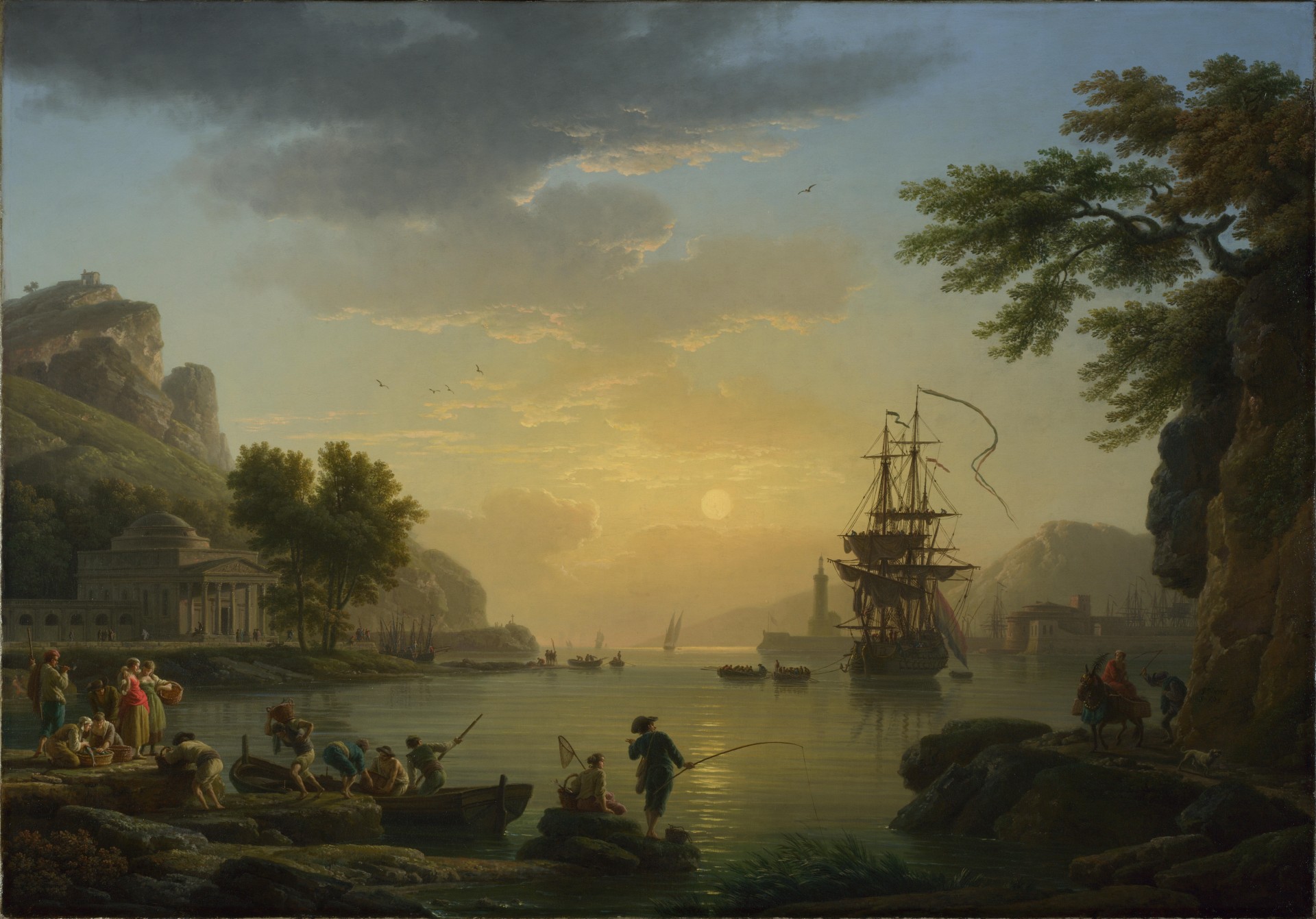 claude-joseph vernet landschaft bei sonnenuntergang claude-joseph vernet national gallery of london