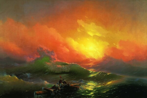Das Meer mit Öl als lebendig aus dem berühmten Gemälde von Aivazovsky