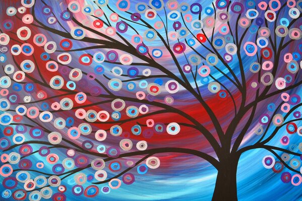 Color drawing abstract tree