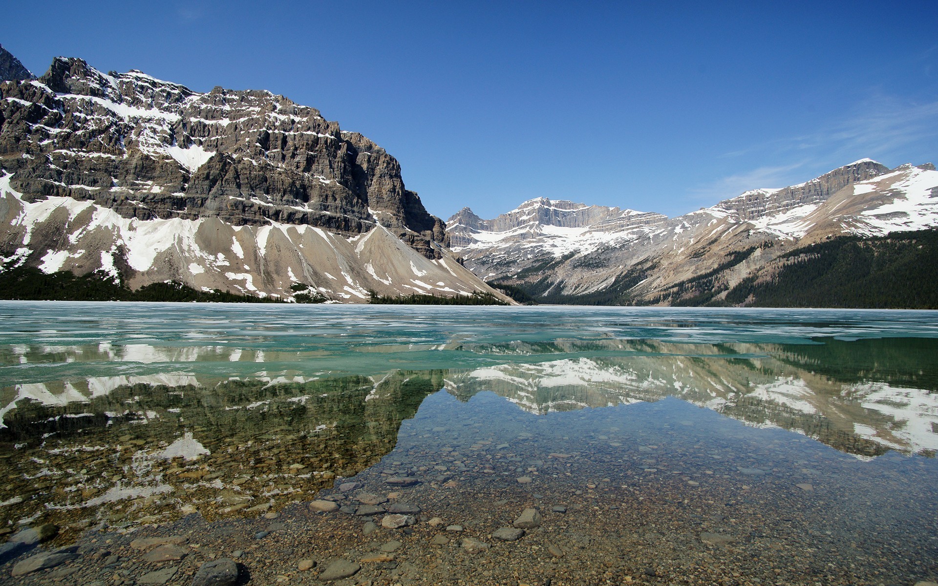 montagne lago ghiaccio inverno parco nazionale di banff canada