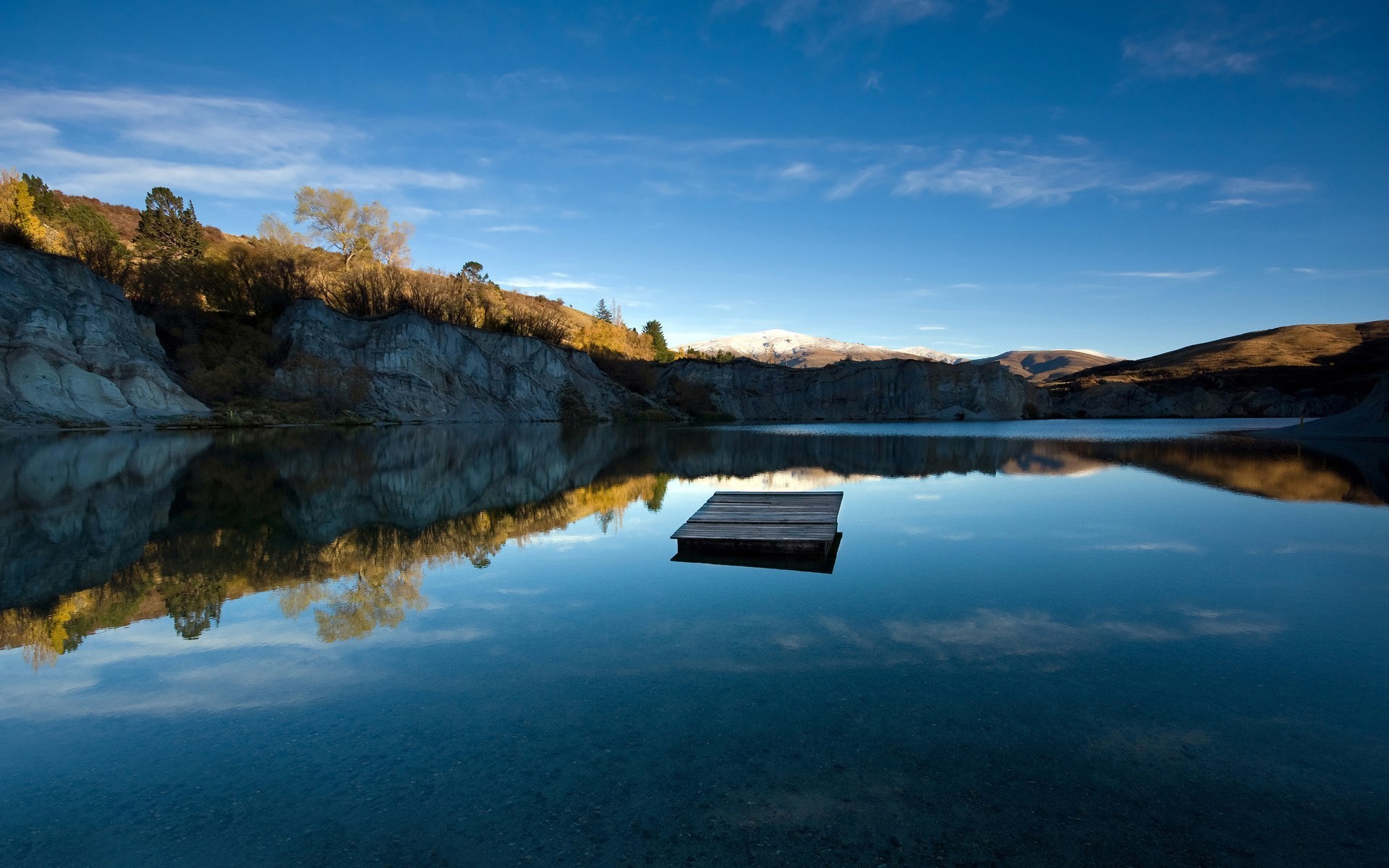 голубое озеро пристань новая зеландия озеро кристальная чистота небо рябь на воде