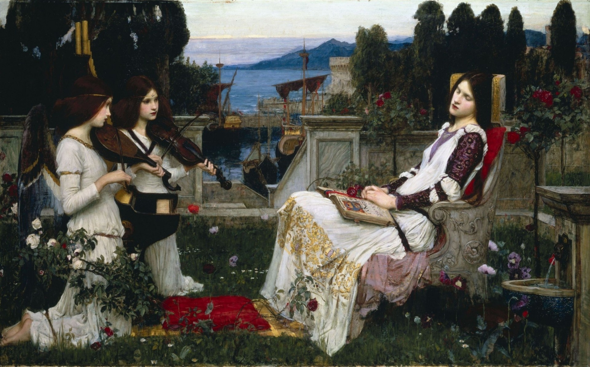 musica john angelo olio tela romanticismo pittura