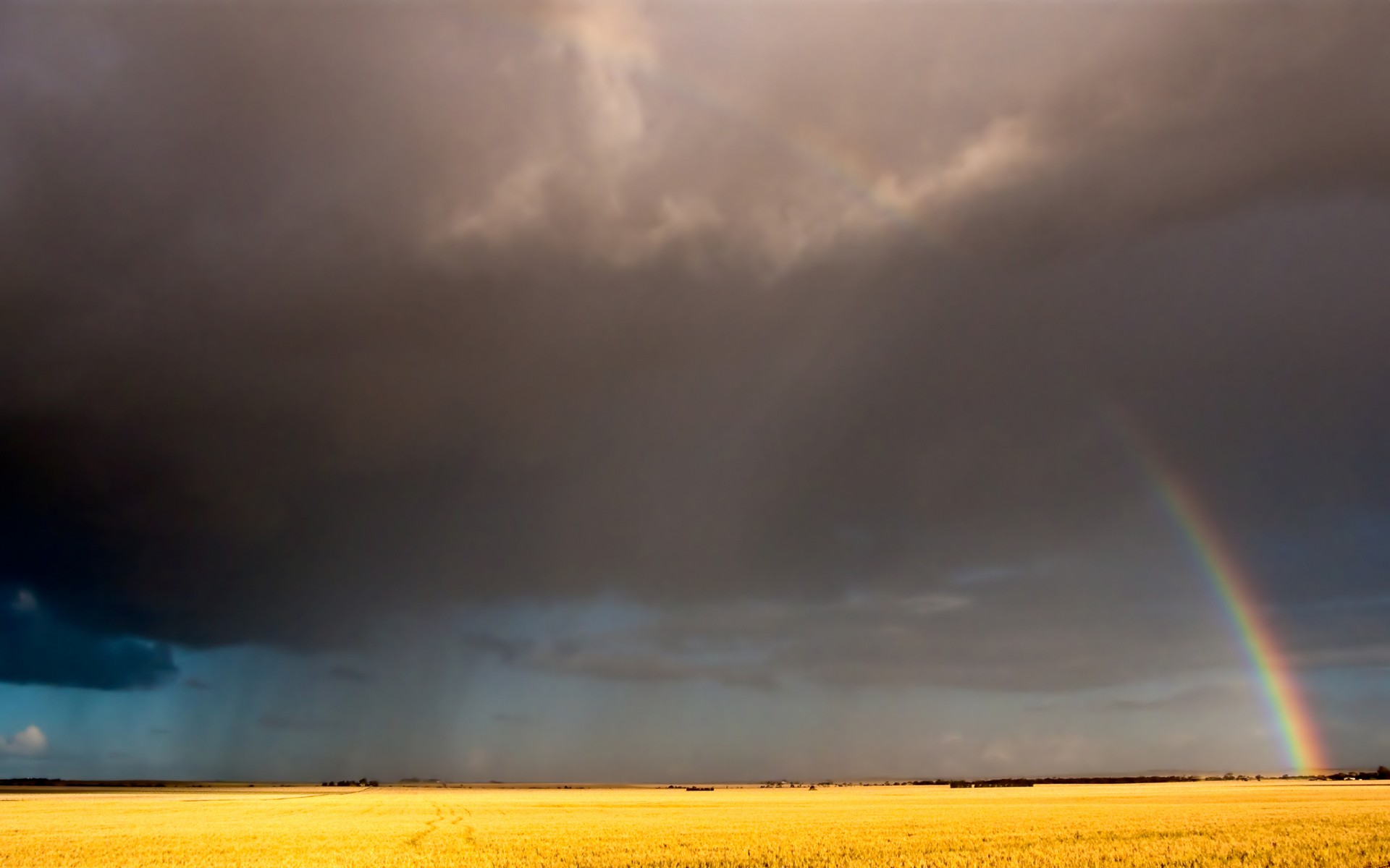 wolken regenbogen himmel feld