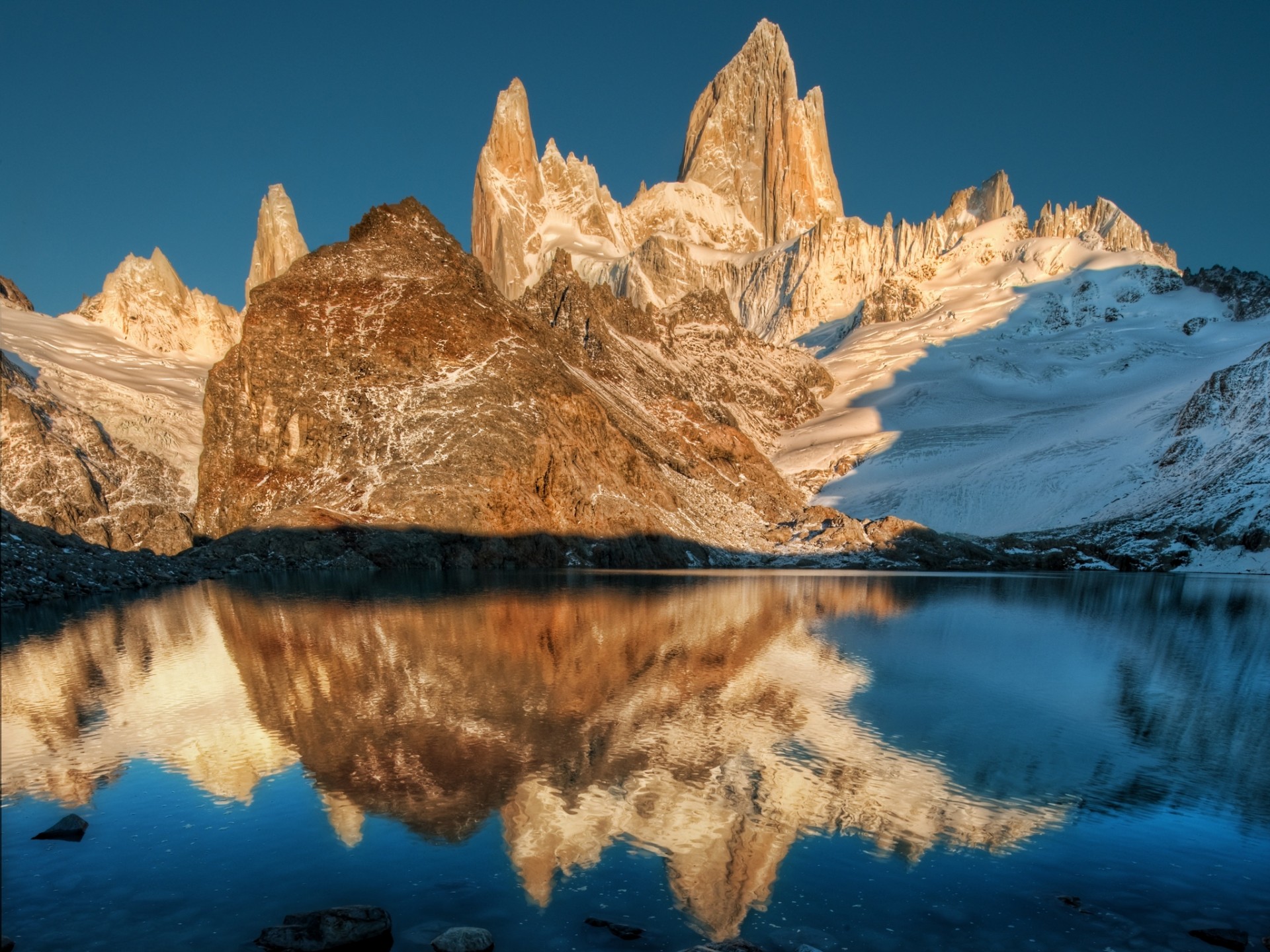 mountain lake reflection