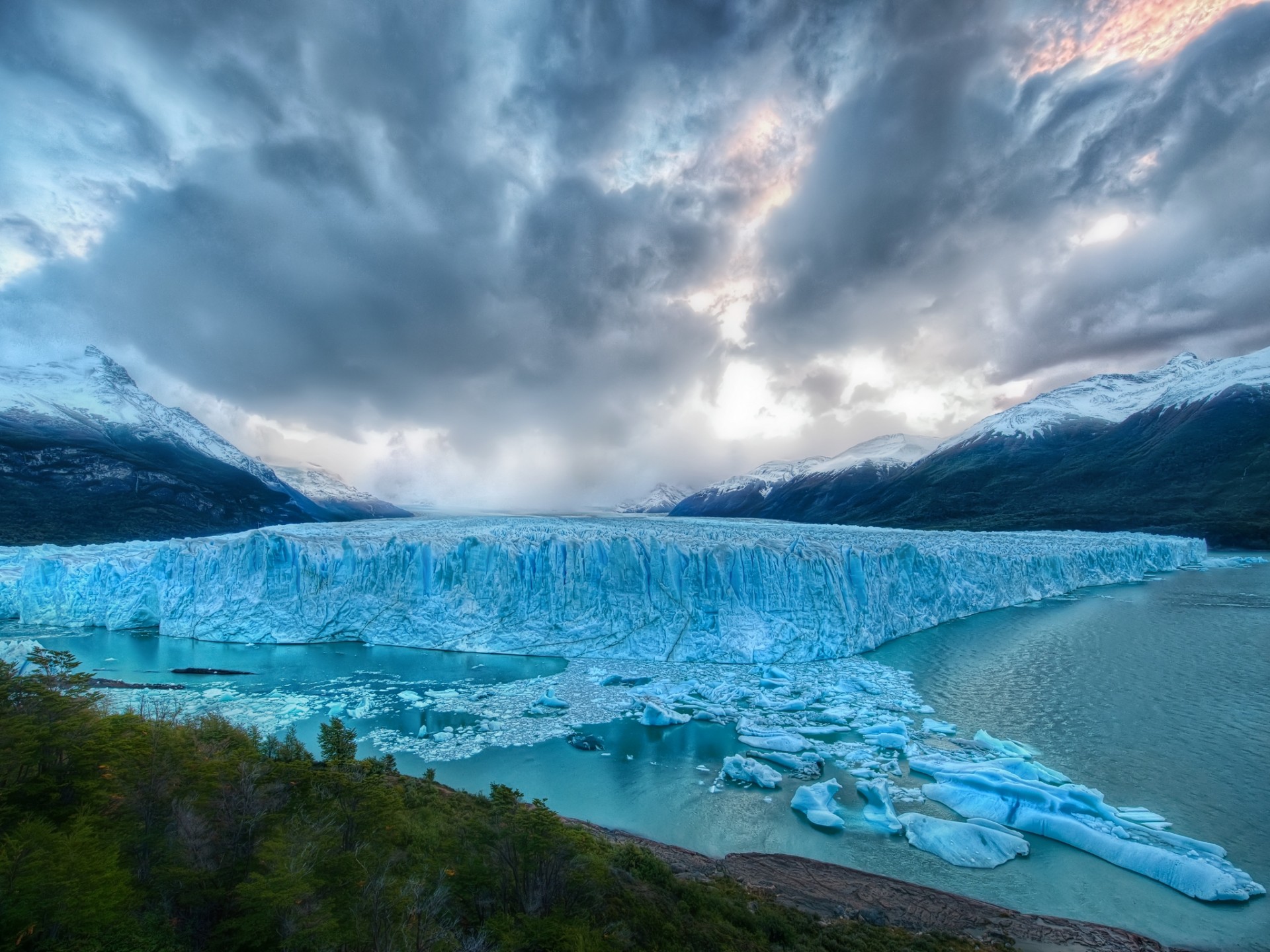 iceberg mountain landscape forest water