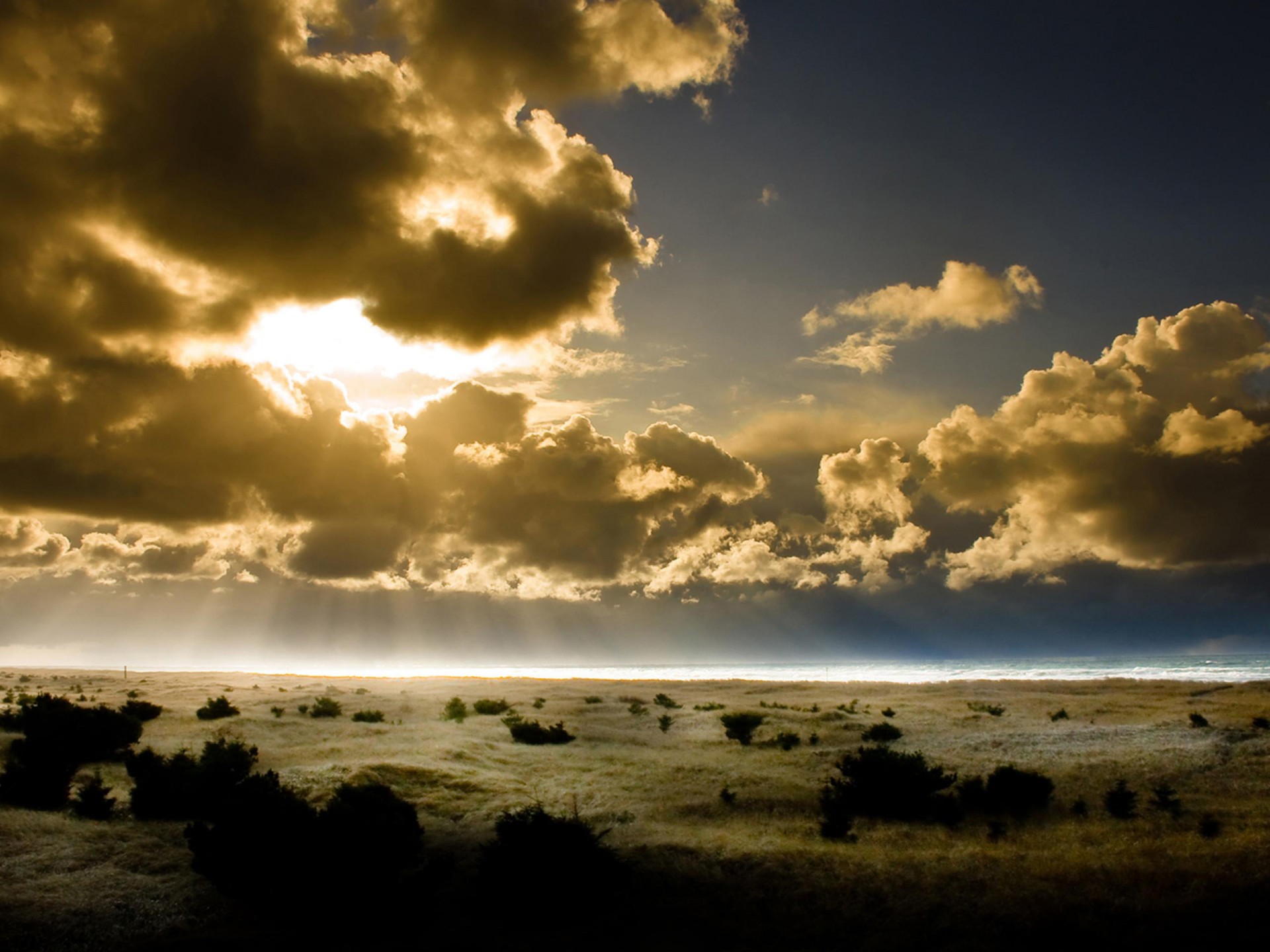 ciel horizon soleil rayons