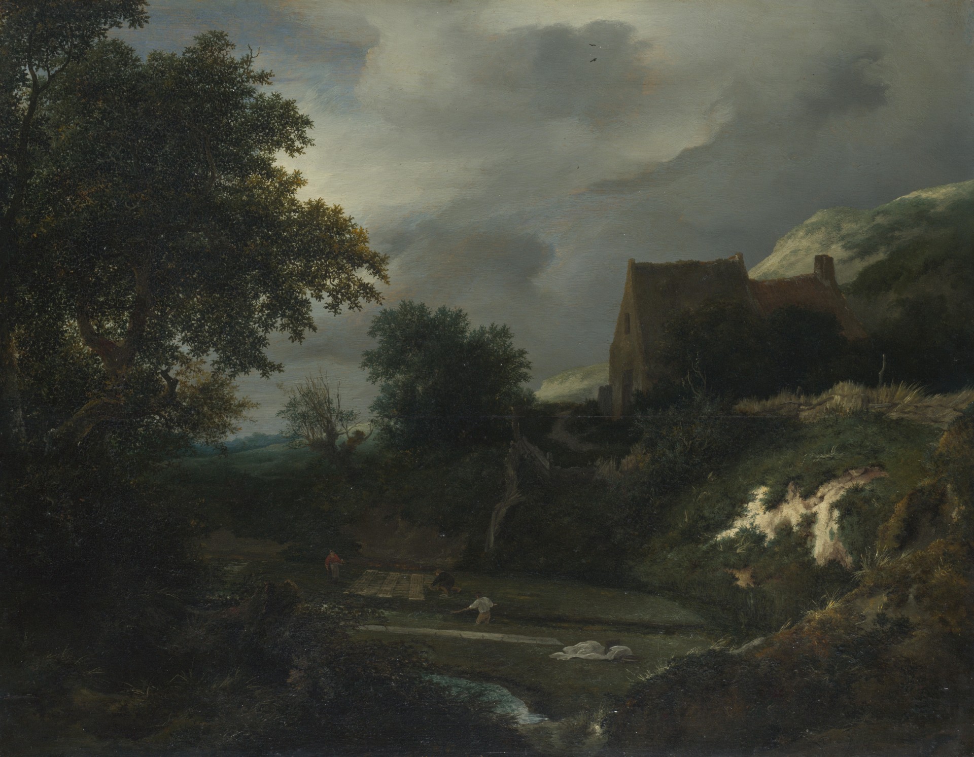 bleichen der erde im hohlen auf dem land bleichen der erde im hohlen auf dem landhaus jacob van ruisdael jacob van ruisdael national gallery of london