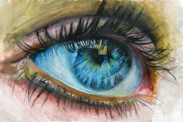 Dibujo de ojos azules