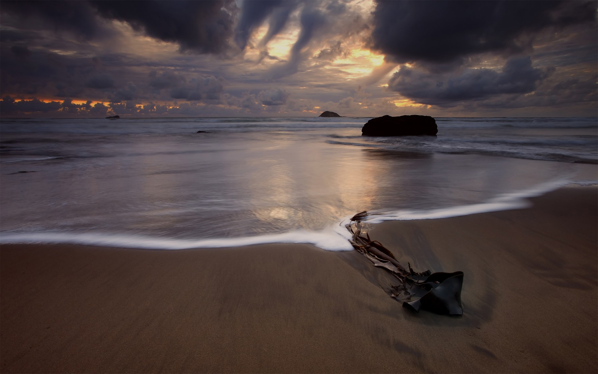 strand wolken neuseeland sand meer himmel sonnenuntergang wasser