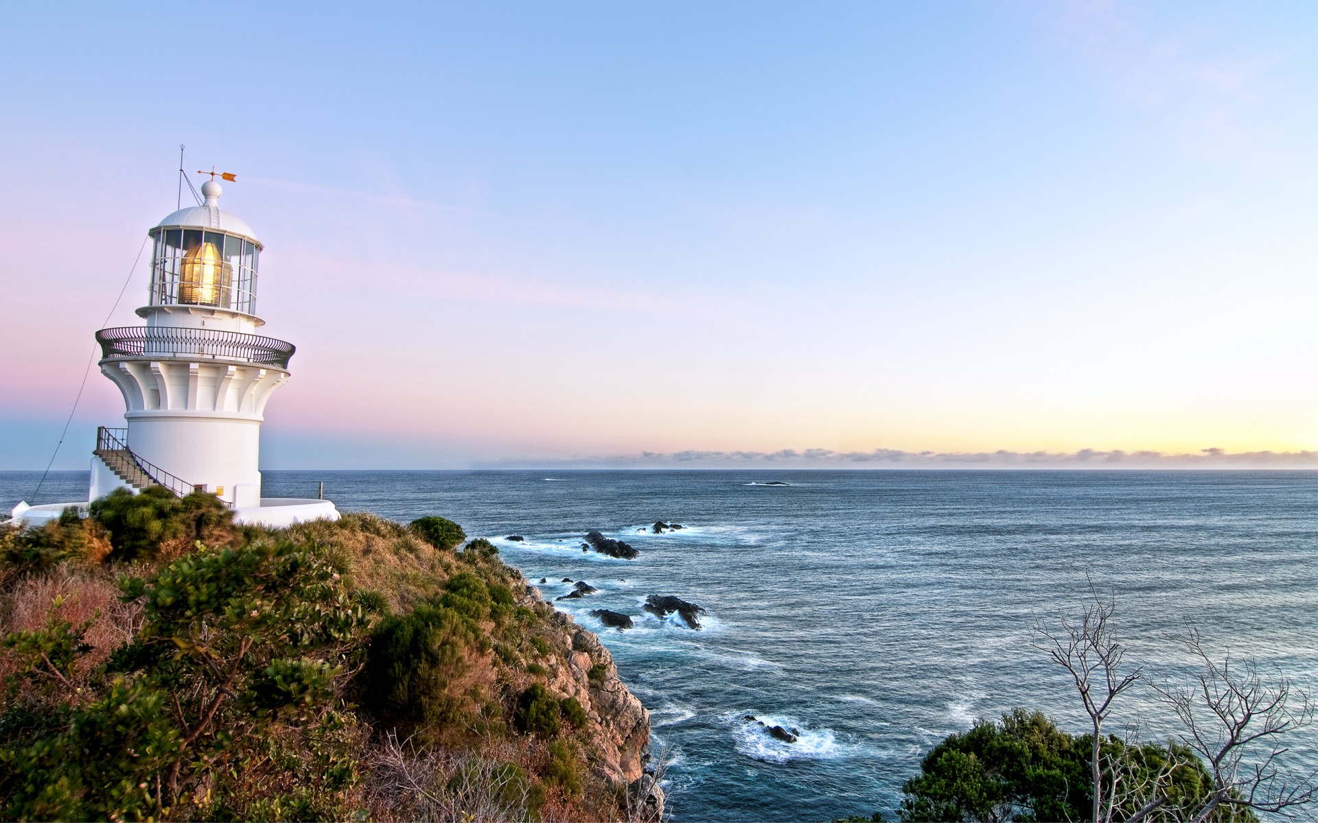 австралия море небо восход маяк