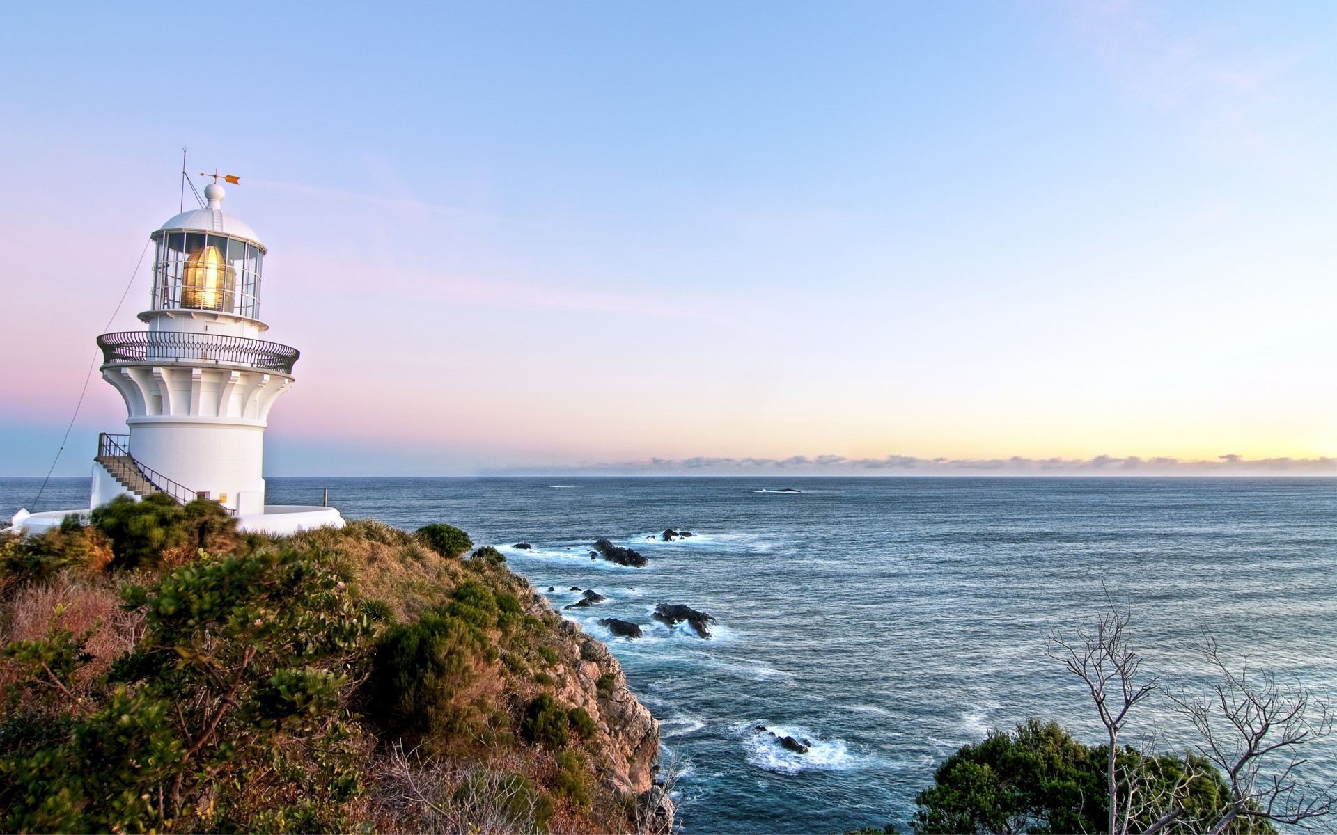 australie mer ciel lever du soleil phare