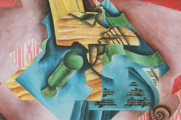 An oil painting in the style of cubism