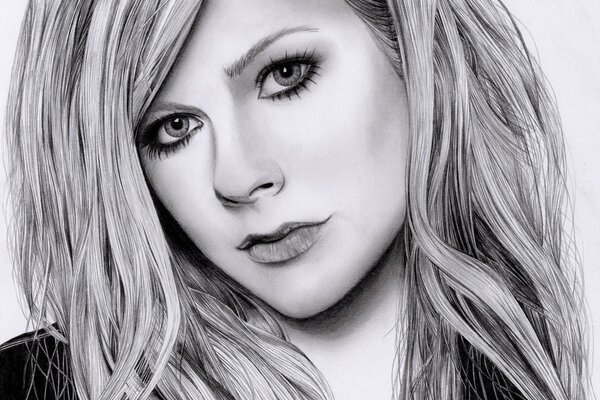 Avril lavigne auf Leinwand mit Bleistift