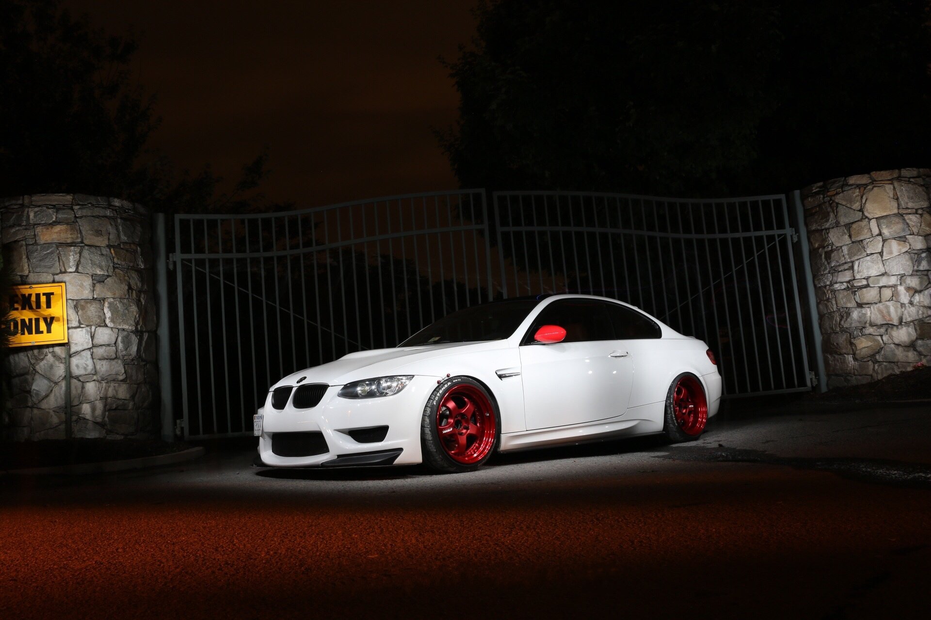 bmw m3 e92 blanco bmw crepúsculo puerta barandilla