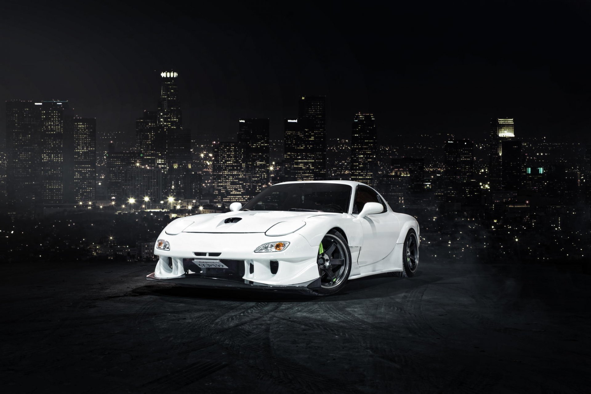 mazda rx-7 blanco frente mazda blanco frente ciudad